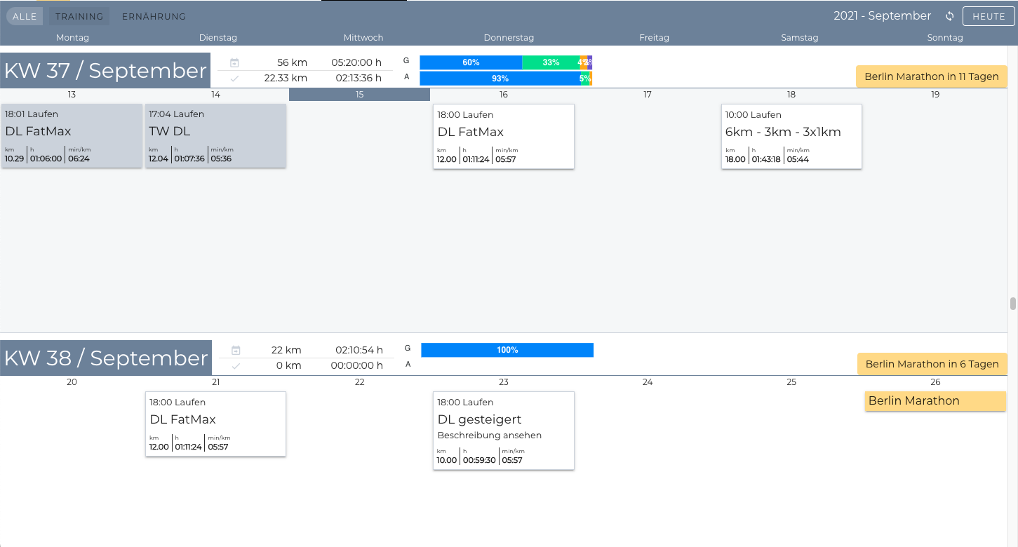 Mein Trainingsplan für den Berlin Marathon 2021
